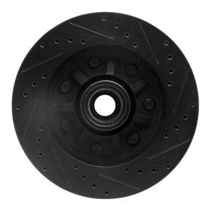 Ford F-250 Brake Rotor (1) - Front Left - R1 Concepts - Drilled & Slotted - Black - `97-`04
